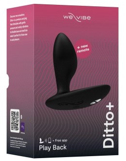 We-Vibe Ditto+ Satin Black zdalnie sterowany korek silikonowy Bluetooth We-Vibe
