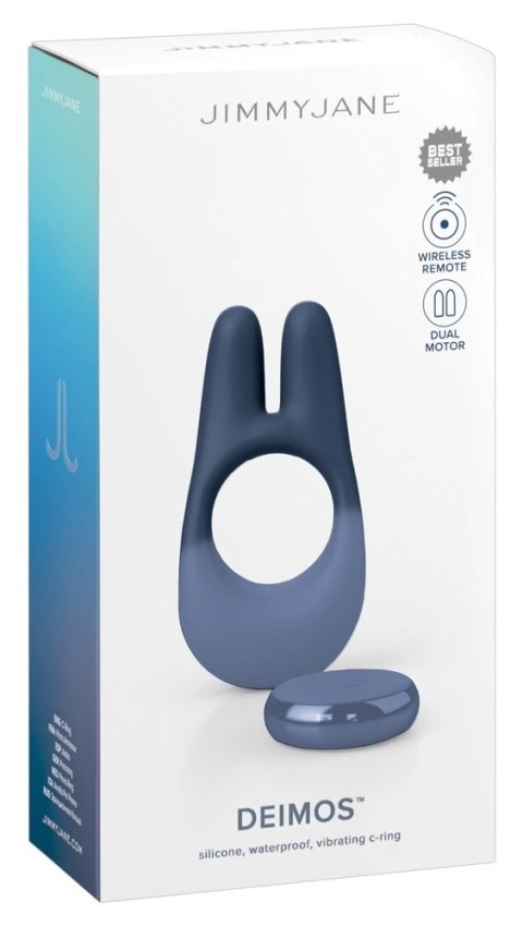 JimmyJane Deimos - silikonowy pierścień wibracyjny z pilotem, czarny JimmyJane
