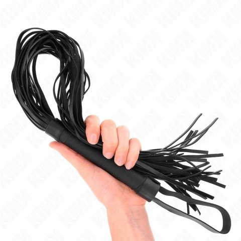 KINK Bicz z imitacji owczej skory 60 cm czarny - wytrzymały i stylowy KINK