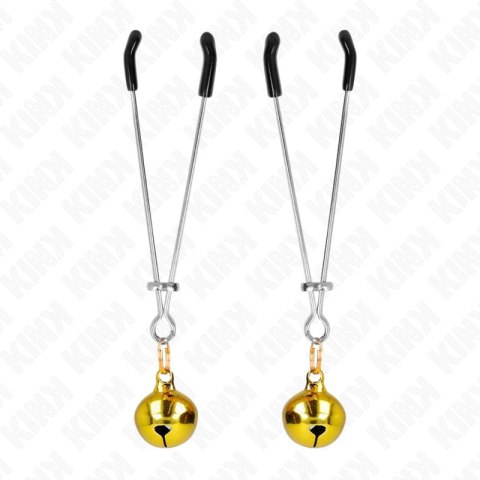 KINK Zaciski na sutki cienkie złote 7 cm - precyzyjna regulacja, metal KINK
