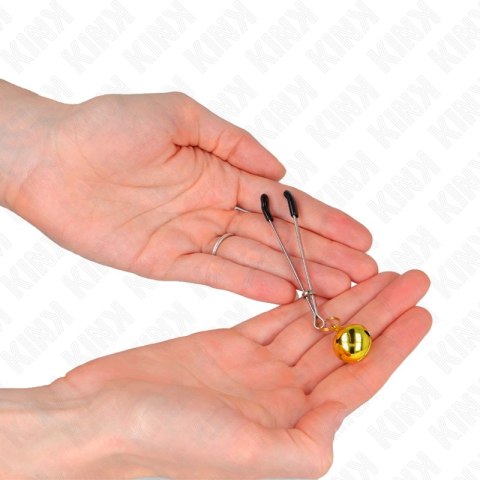 KINK Zaciski na sutki cienkie złote 7 cm - precyzyjna regulacja, metal KINK