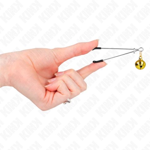 KINK Zaciski na sutki cienkie złote 7 cm - precyzyjna regulacja, metal KINK