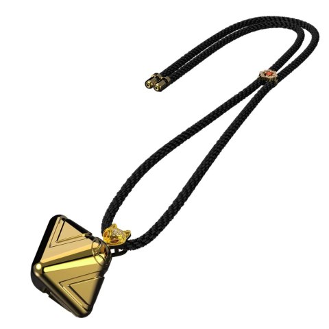 LOCKINK Kostka Wibracyjna 2.0 Złota - 9 Trybow, Ładowalna, Naszyjnik Lockink