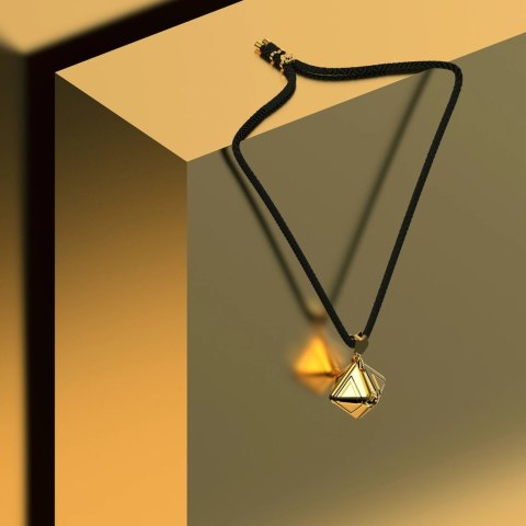 LOCKINK Kostka Wibracyjna 2.0 Złota - 9 Trybow, Ładowalna, Naszyjnik Lockink