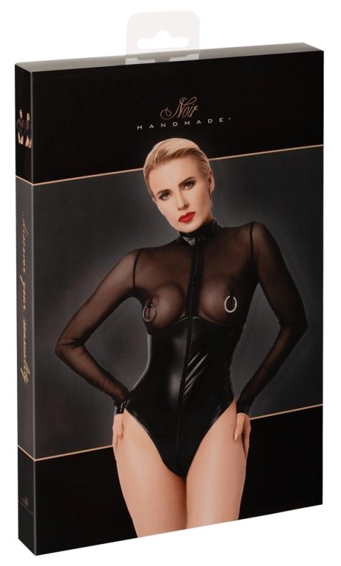 Noir Body damskie matowe z siateczką i pierścieniami M czarne Noir