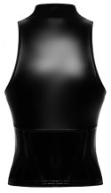 Noir Top Powerwetlook Czarny L z Kołnierzykiem i Zamkiem Przod Noir