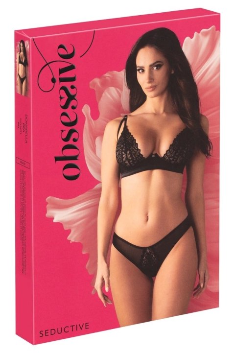 Obsessive Donarella biustonosz czarny M/L miękki tiul haftowany Obsessive