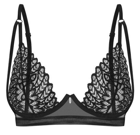 Obsessive Donarella biustonosz tiulowy czarny XL/2XL miękki Obsessive