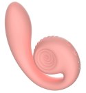 Snail Vibe Gizi Peach - wibrator zakrzywiony z podwojną stymulacją, silikonowy Snail Vibe