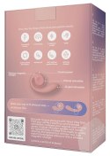Snail Vibe Gizi Peach - wibrator zakrzywiony z podwojną stymulacją, silikonowy Snail Vibe