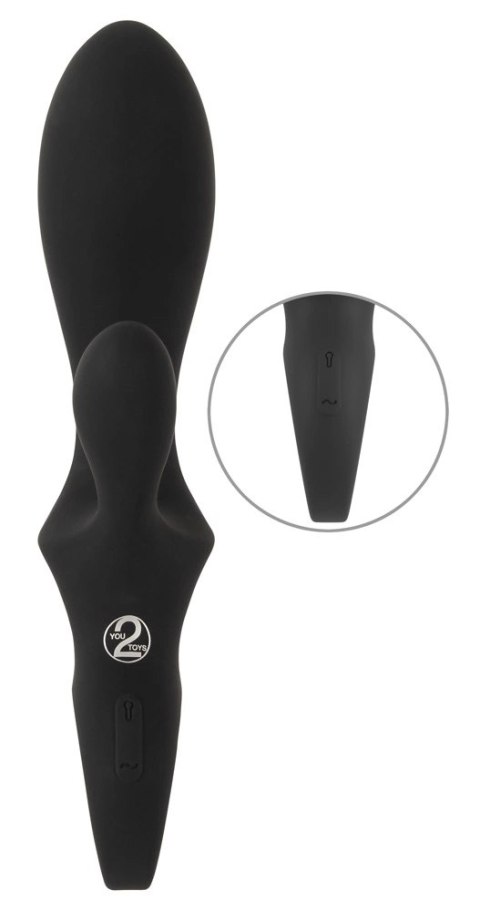 You2Toys Eternal - Wibrator Kroliczek Czarny, Nadmuchiwany, 3 Silniki Eternal