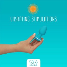 Cala Azul Blanca - Biały wibrujący korek analny, wodoodporny, USB