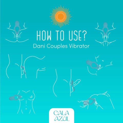 Cala Azul Dani - wielofunkcyjny silikonowy masażer intymny dla par, 10 trybow