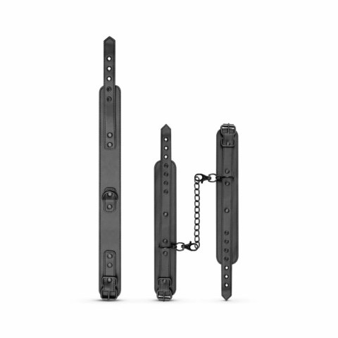 EasyToys Zestaw Obroża i Kajdanki na Nadgarstki Czarny Regulowany