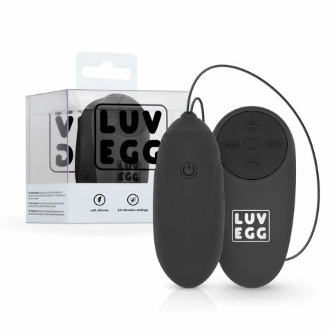 LUV EGG Black - Model zdalny, 10 trybow, silikon, ładowalny