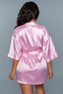 Leg Avenue Satynowy Kimono Szlafrok Rożowy Komfortowy Model L/XL