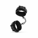 Rimba Black Cuffs - Regulowane mankiety z ekoskory, czarne