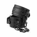 Rimba Black Cuffs - Regulowane mankiety z ekoskory, czarne