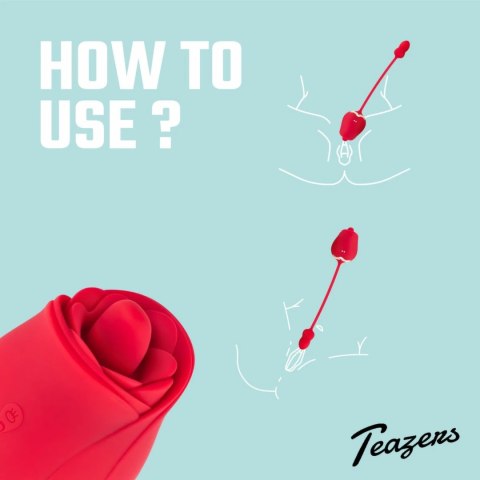 Teazers Rose - Dwustronny stymulator z 2 silnikami USB, rożowy