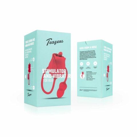 Teazers Rose - Dwustronny stymulator z 2 silnikami USB, rożowy