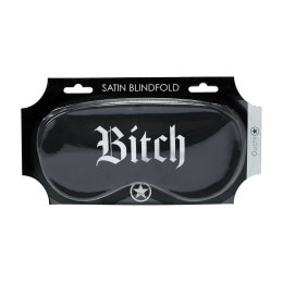 Bijoux Indiscrets Printed Satin Mask Black - satynowa maska z nadrukiem Ouch! by Shots