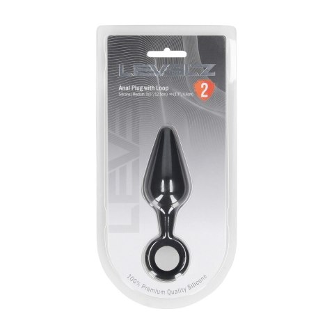 LEVELZ Korek Anatomiczny z Uchem M Czarny Silikonowy Premium Levelz by Shots