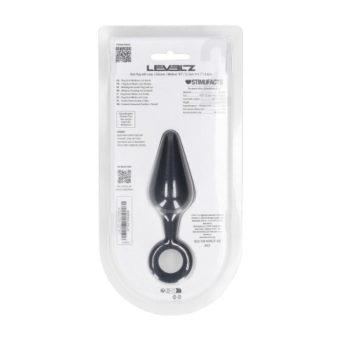 LEVELZ Korek Anatomiczny z Uchem M Czarny Silikonowy Premium Levelz by Shots