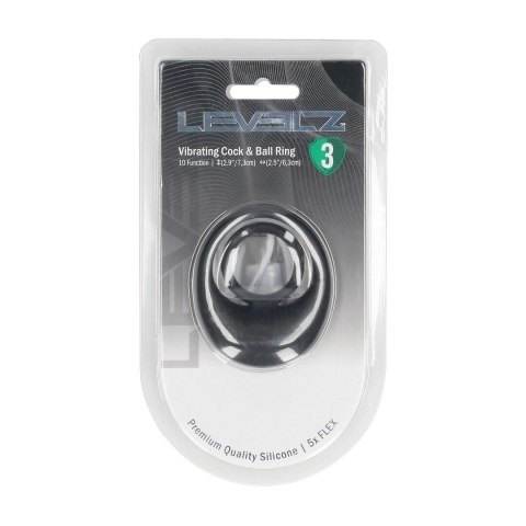 LEVELZ Level 3 Pierścień Intymny Silikonowy z Wibracją Czarny Levelz by Shots