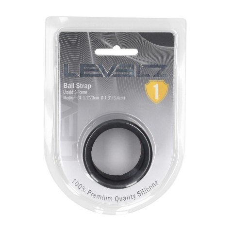 LEVELZ Silikonowy Pasek Anatomiczny M 34mm Czarny - Wytrzymały i Elastyczny Levelz by Shots