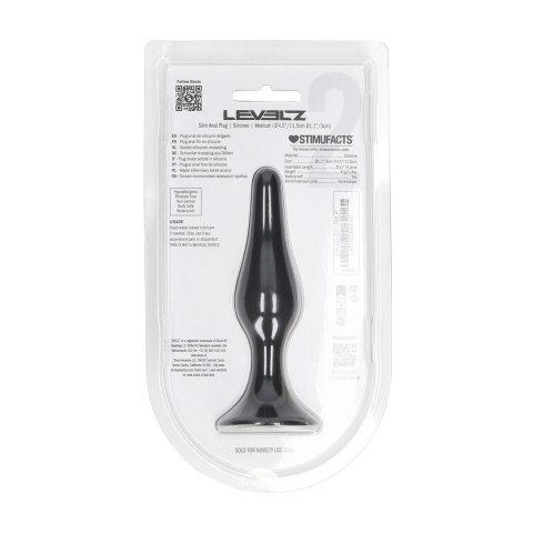 LEVELZ Slim Anatomiczny Korek Silikonowy M Czarny Levelz by Shots