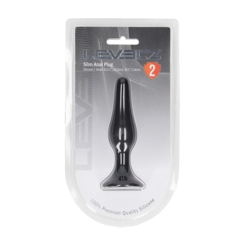 LEVELZ Slim Plug S Czarny - Smukły silikonowy model z ergonomiczną bazą Levelz by Shots