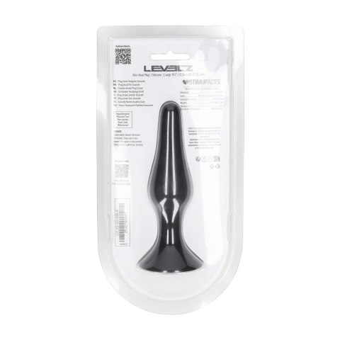 LEVELZ Slim Plug silikonowy anatomiczny rozmiar L czarny Levelz by Shots