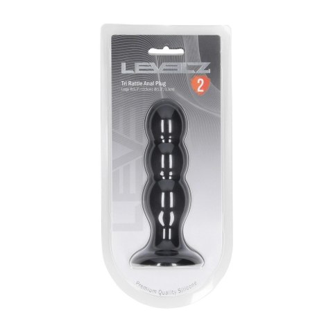 LEVELZ Tri Rattle Plug L Czarny - silikonowy model z systemem drgań Levelz by Shots