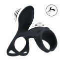 LEVELZ Vibration Silicone - czarny pierścień intymny z dodatkową pętlą Levelz by Shots