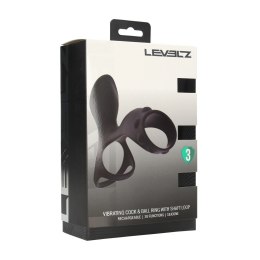 LEVELZ Vibration Silicone - czarny pierścień intymny z dodatkową pętlą Levelz by Shots