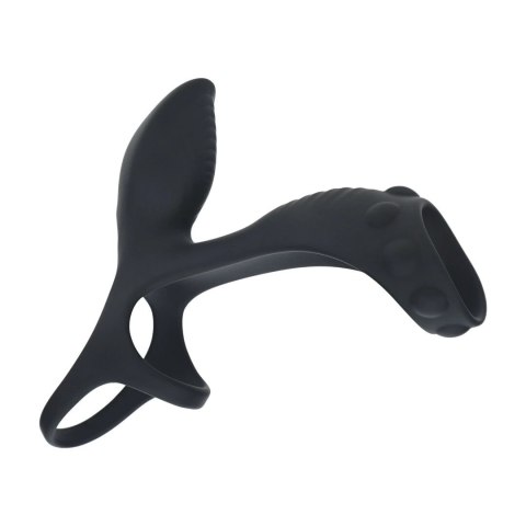 LEVELZ Vibration Silicone - czarny pierścień intymny z dodatkową pętlą Levelz by Shots