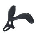 LEVELZ Vibration Silicone - czarny pierścień intymny z dodatkową pętlą Levelz by Shots