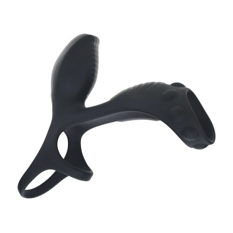 LEVELZ Vibration Silicone - czarny pierścień intymny z dodatkową pętlą Levelz by Shots