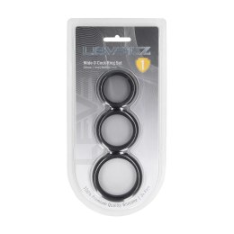 LEVELZ Zestaw 3 silikonowych pierścieni anatomicznych S/M/L czarne Levelz by Shots