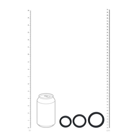 LEVELZ Zestaw 3 silikonowych pierścieni anatomicznych S/M/L czarne Levelz by Shots