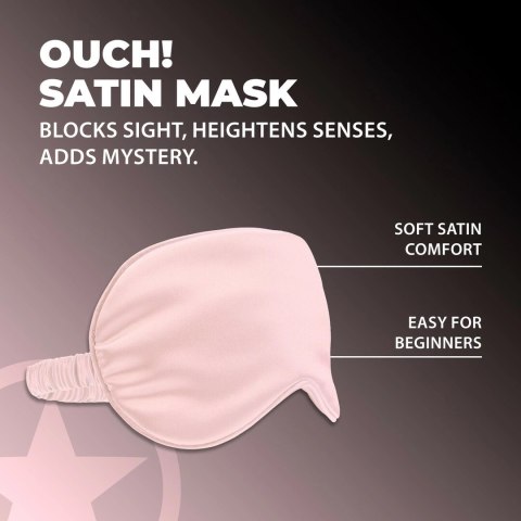 LoversPremium Satin Mask Powder Pink - maska satynowa, rożowa Ouch! by Shots