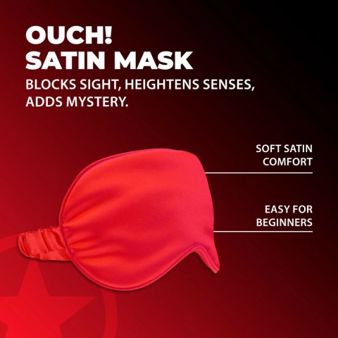 LoversPremium Satin Mask Red - satynowa opaska na oczy, czerwona Ouch! by Shots