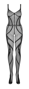 Obsessive G336 siateczkowy bodystocking bezszwowy czarny S-L Obsessive