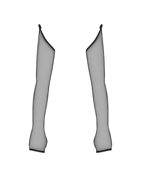 Obsessive Nesari XL/2XL Długie Czarne Rękawiczki z Siateczki Obsessive