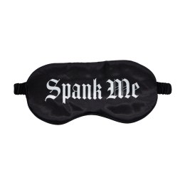 Spank Me Satynowa Maska na Oczy Czarna - Komfortowy Model z Nadrukiem Ouch! by Shots