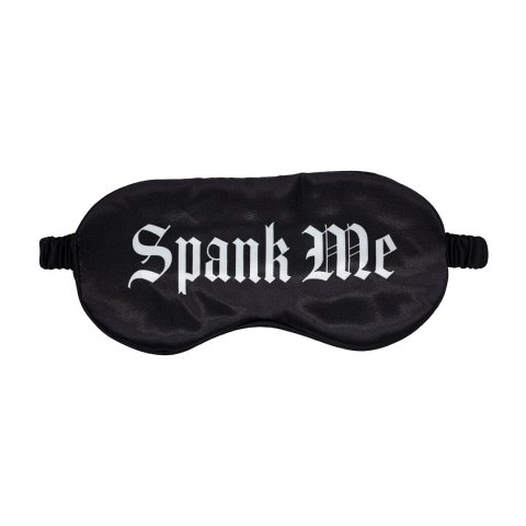 Spank Me Satynowa Maska na Oczy Czarna - Komfortowy Model z Nadrukiem Ouch! by Shots