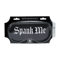 Spank Me Satynowa Maska na Oczy Czarna - Komfortowy Model z Nadrukiem Ouch! by Shots
