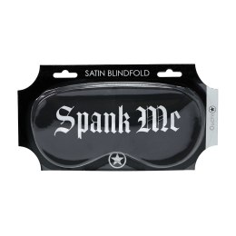 Spank Me Satynowa Maska na Oczy Czarna - Komfortowy Model z Nadrukiem Ouch! by Shots
