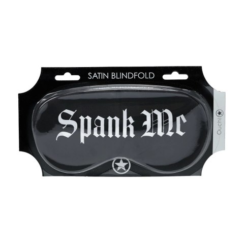 Spank Me Satynowa Maska na Oczy Czarna - Komfortowy Model z Nadrukiem Ouch! by Shots