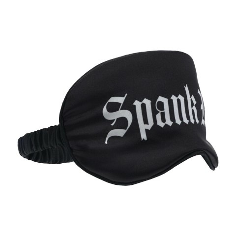 Spank Me Satynowa Maska na Oczy Czarna - Komfortowy Model z Nadrukiem Ouch! by Shots